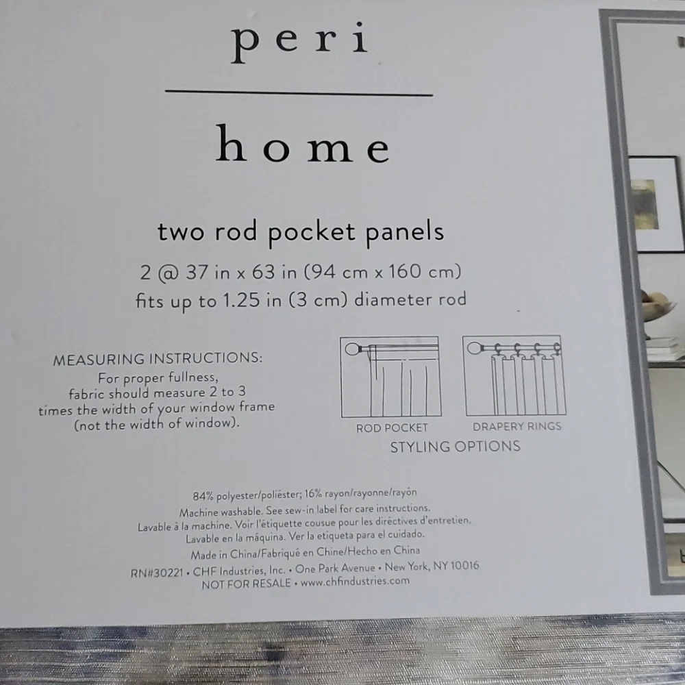 Peri home two Rod Pocket panels floral new 37x63in 2 Panels